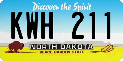 ND license plate KWH211