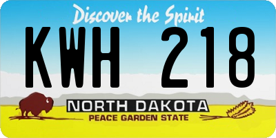 ND license plate KWH218