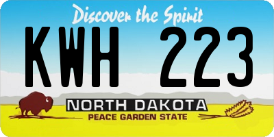 ND license plate KWH223
