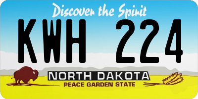 ND license plate KWH224