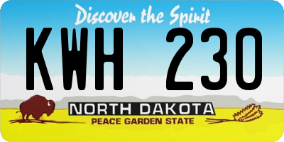 ND license plate KWH230