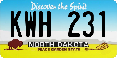 ND license plate KWH231