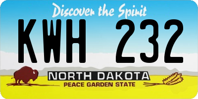 ND license plate KWH232