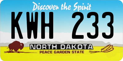 ND license plate KWH233