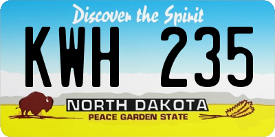 ND license plate KWH235