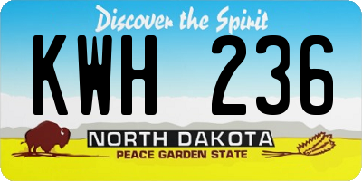 ND license plate KWH236