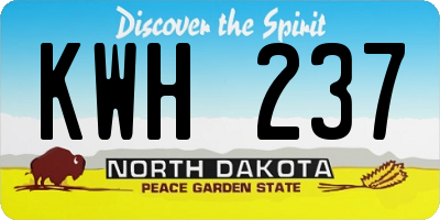 ND license plate KWH237