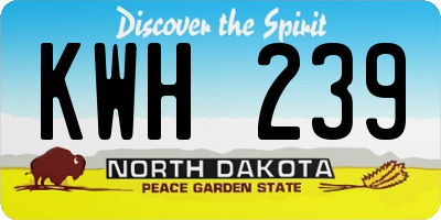 ND license plate KWH239