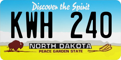 ND license plate KWH240