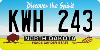 ND license plate KWH243