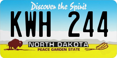 ND license plate KWH244