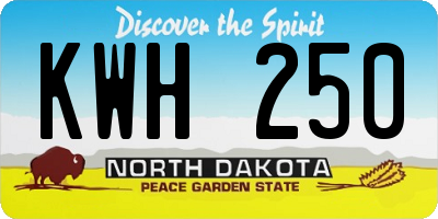ND license plate KWH250
