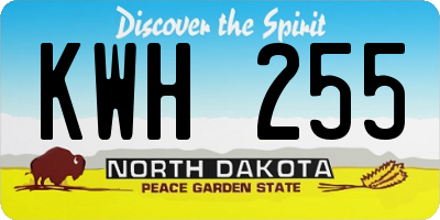 ND license plate KWH255