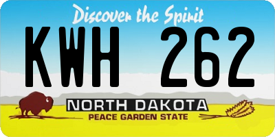 ND license plate KWH262