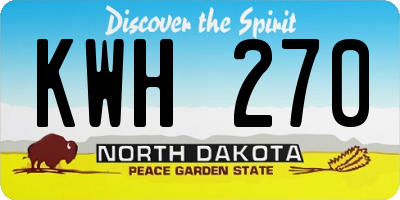 ND license plate KWH270