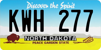 ND license plate KWH277