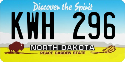 ND license plate KWH296
