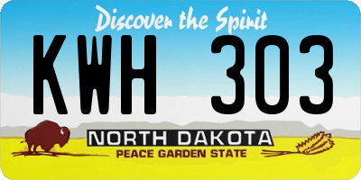 ND license plate KWH303