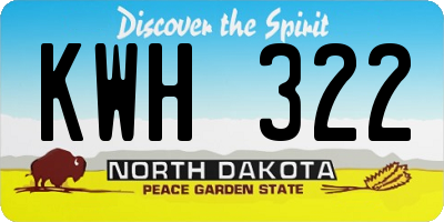 ND license plate KWH322