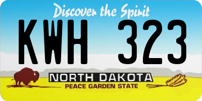 ND license plate KWH323