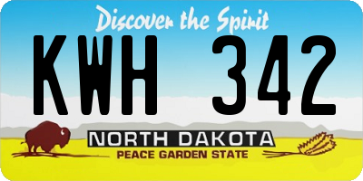 ND license plate KWH342