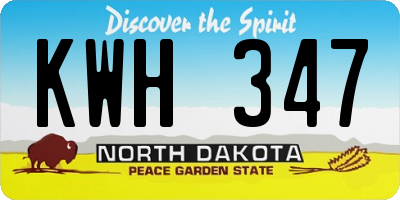 ND license plate KWH347