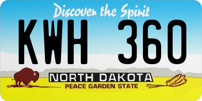 ND license plate KWH360