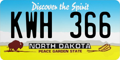 ND license plate KWH366