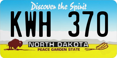 ND license plate KWH370
