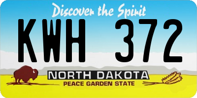 ND license plate KWH372
