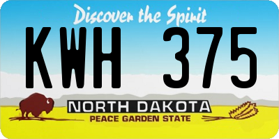 ND license plate KWH375