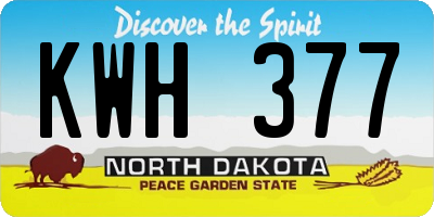 ND license plate KWH377