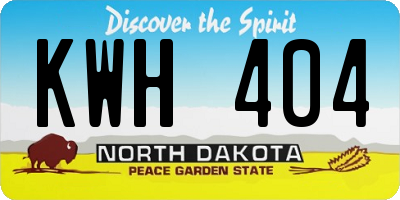 ND license plate KWH404