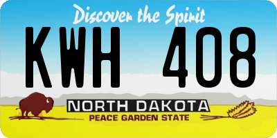 ND license plate KWH408
