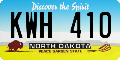 ND license plate KWH410