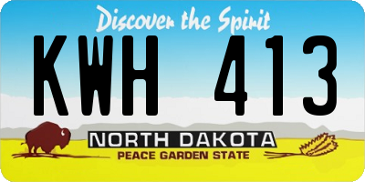 ND license plate KWH413