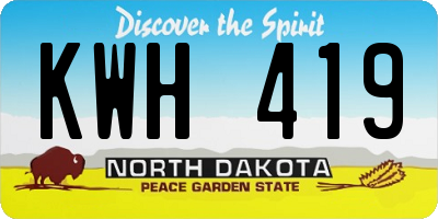 ND license plate KWH419