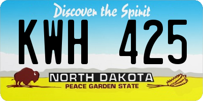 ND license plate KWH425