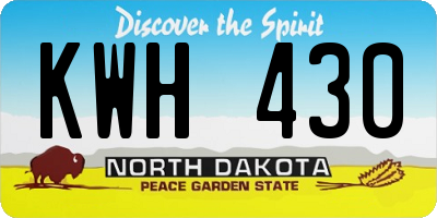ND license plate KWH430