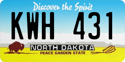 ND license plate KWH431