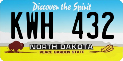 ND license plate KWH432