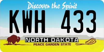 ND license plate KWH433