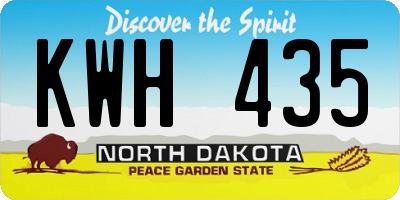 ND license plate KWH435