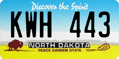 ND license plate KWH443
