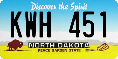 ND license plate KWH451