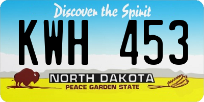 ND license plate KWH453