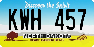ND license plate KWH457