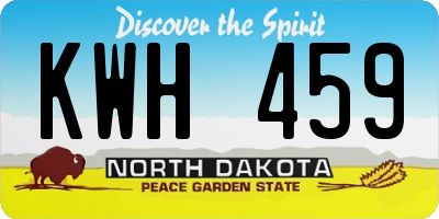 ND license plate KWH459