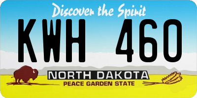 ND license plate KWH460