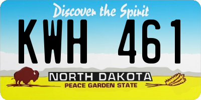 ND license plate KWH461